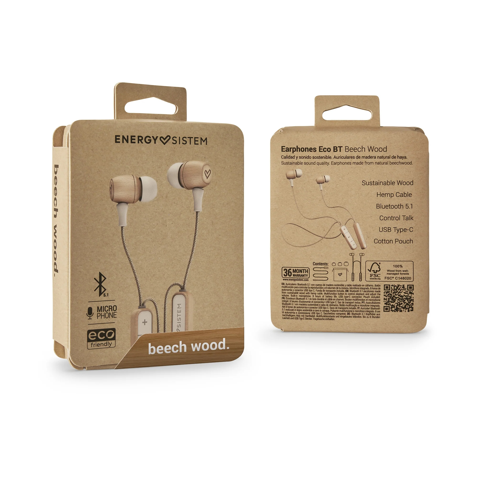 Earphones Eco Bluetooth Beech Wood - Image 6