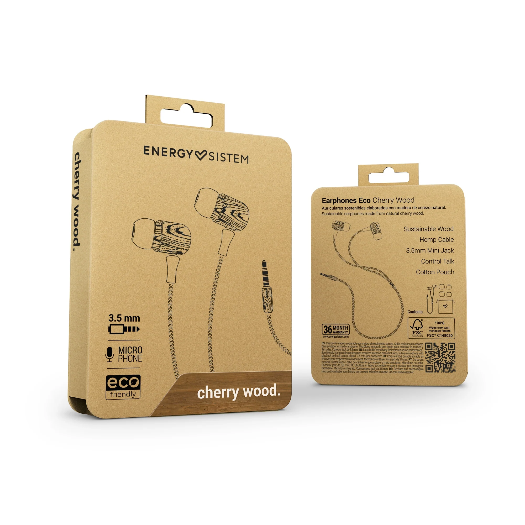 Earphones Eco Cherry Wood - Image 6